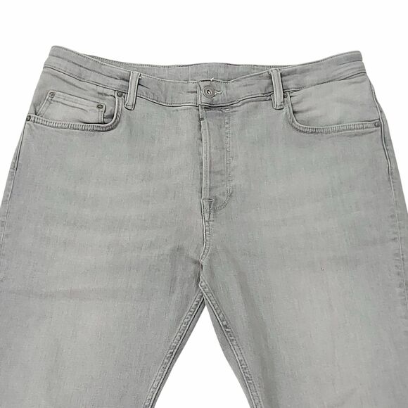 All Saints Cigarette Skinny Jeans Mens 38x29 Gray Cotton Blend Button Fly Denim - Picture 2 of 14
